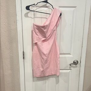 LIKEY One-Shoulder Pink Cocktail Dress